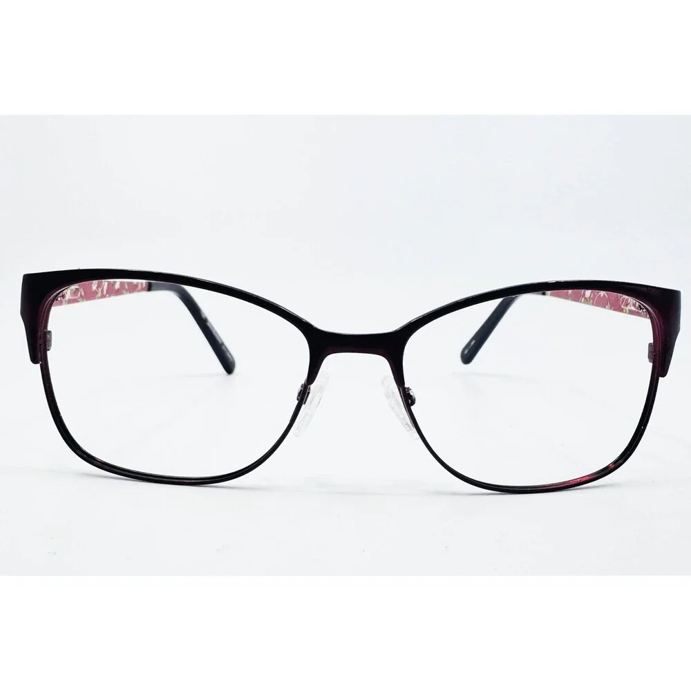 Juicy Couture Eyeglasses Womens Burgundy Floral JU144 0RV7 52-16-135